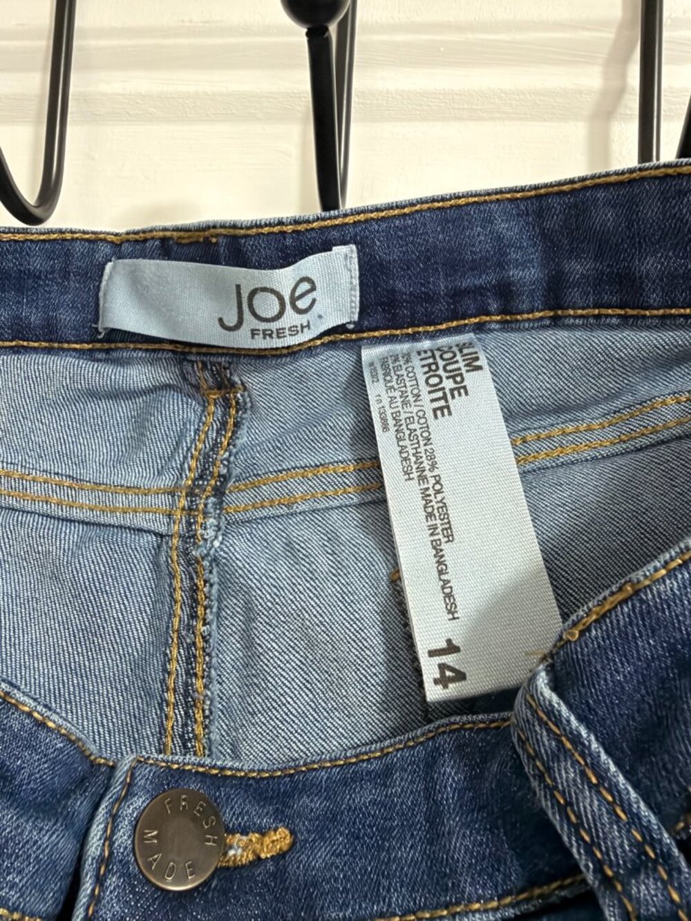 Joe Fresh Slim Straight Jeans 14 – Medium Wash Raw Hem
